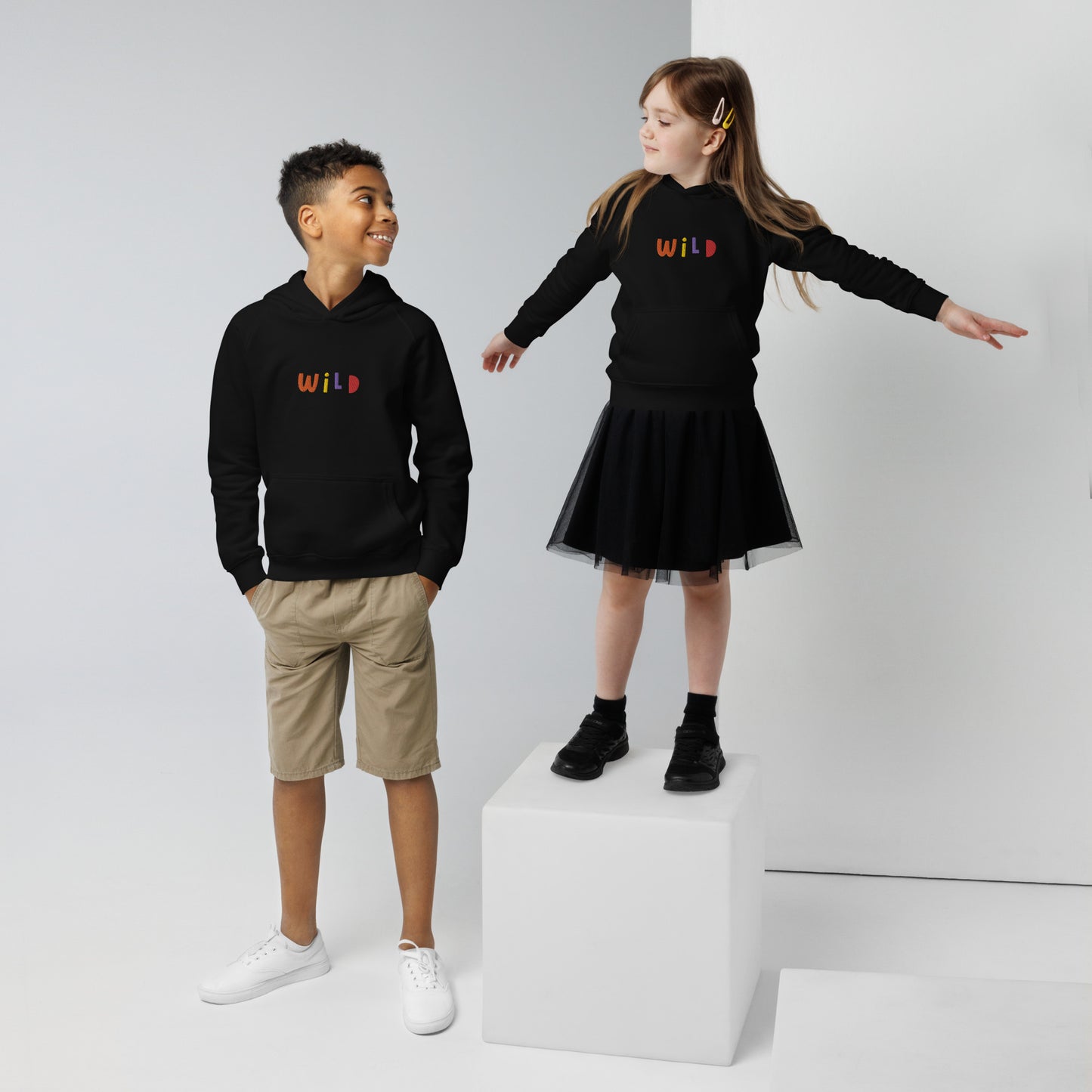 Sweat à capuche écologique pour enfants brodé  4 ans -12 ans