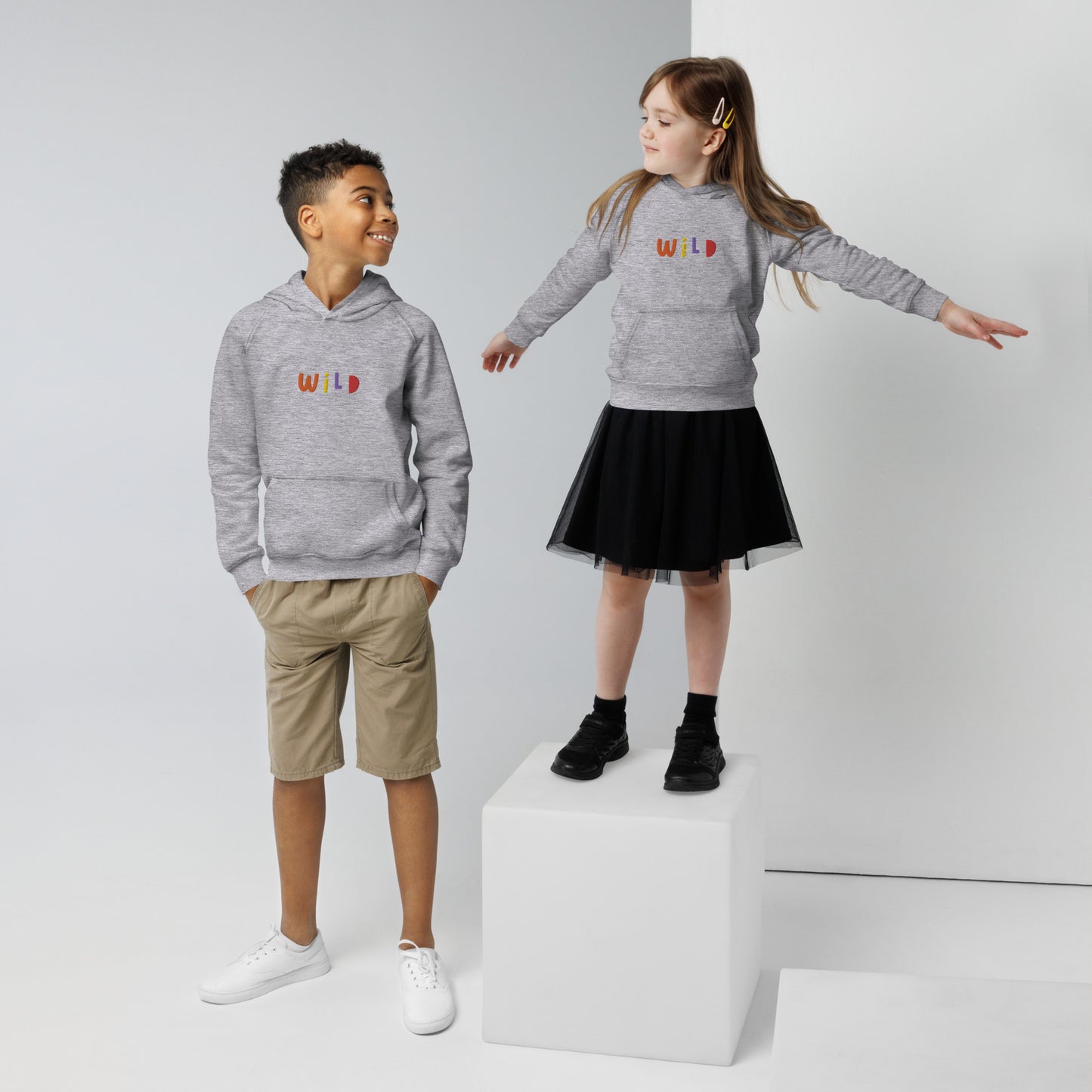 Sweat à capuche écologique pour enfants brodé  4 ans -12 ans